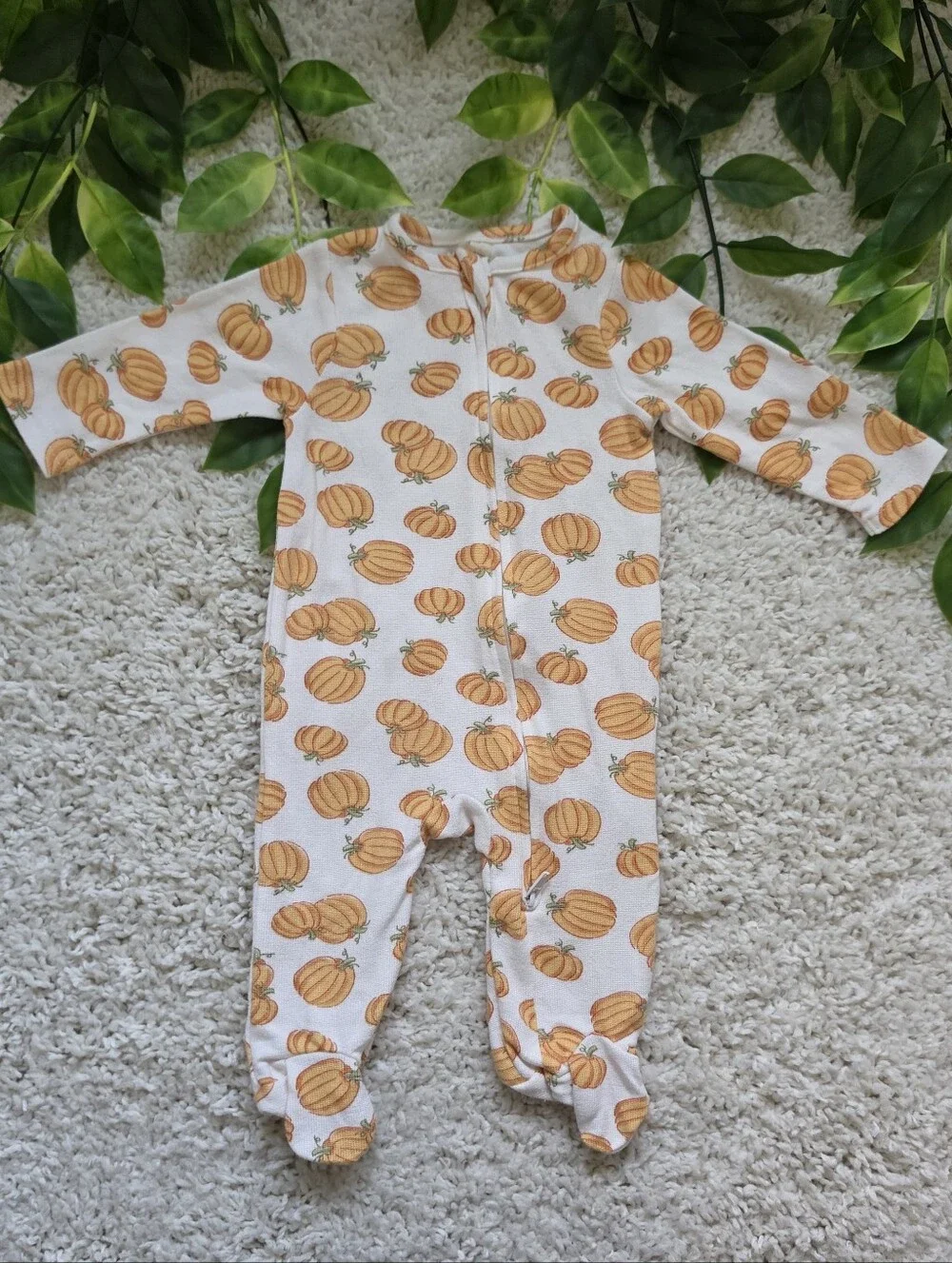 Baby Boy Pumpkin Sleeper (0-3 Months)